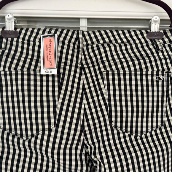 NWT Vineyard Vines Jet Black Gingham 5 pocket pants sz 10 - Picture 5 of 9